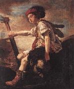 FETI, Domenico David with the Head of Goliath oil painting